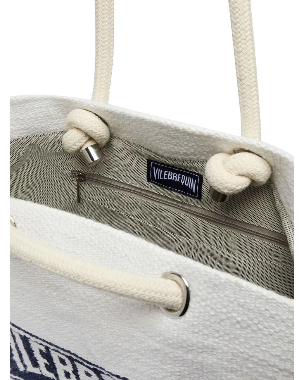 Vilebrequin White Canvas Tote Bag With Rope Handles