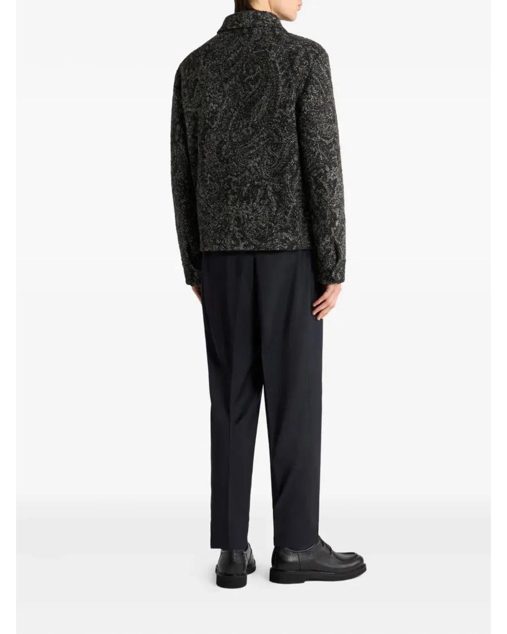 Etro Black Jacquard Bomber Jacket for men