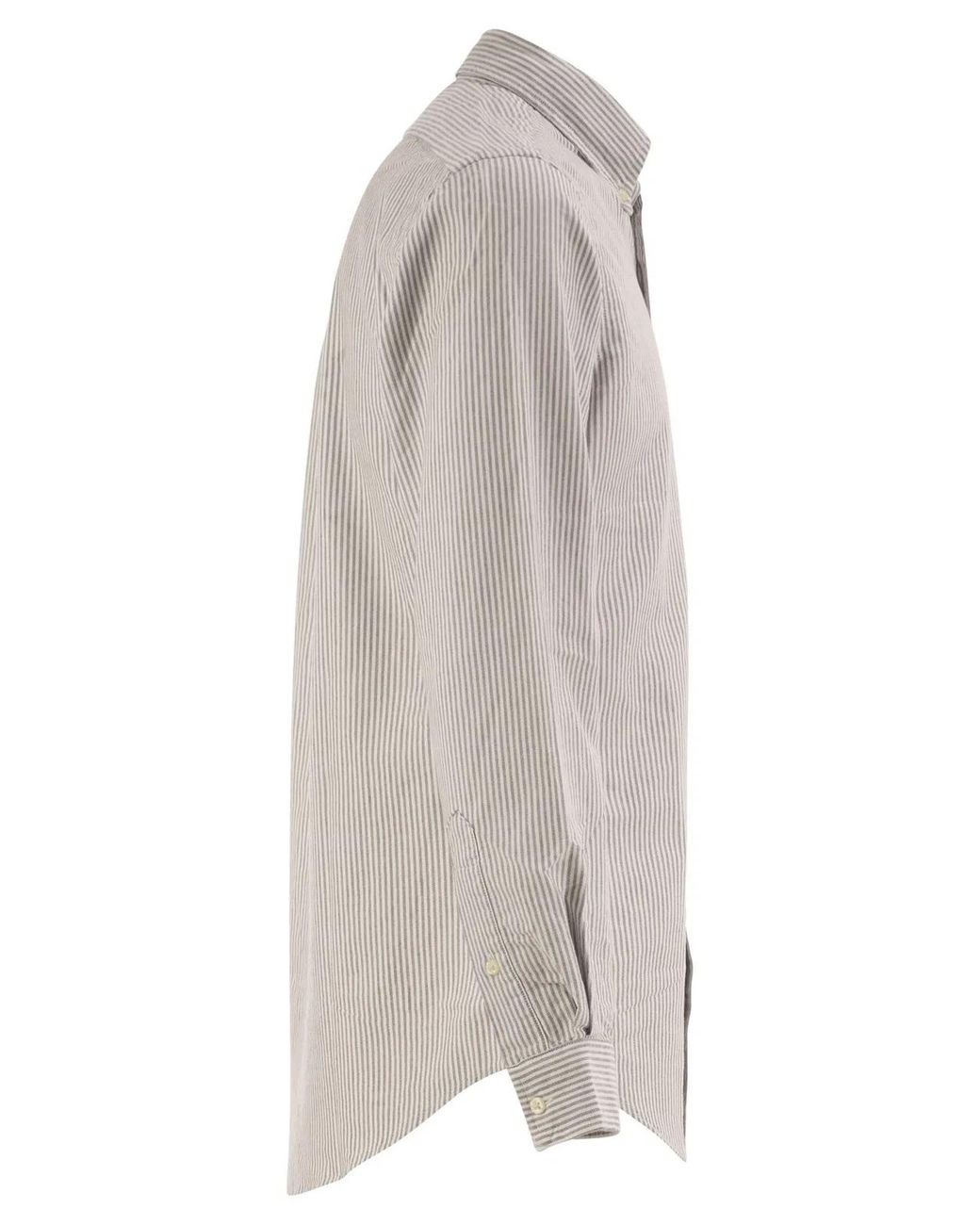 Polo Ralph Lauren Gray Striped Cotton Button-Down Shirt for men