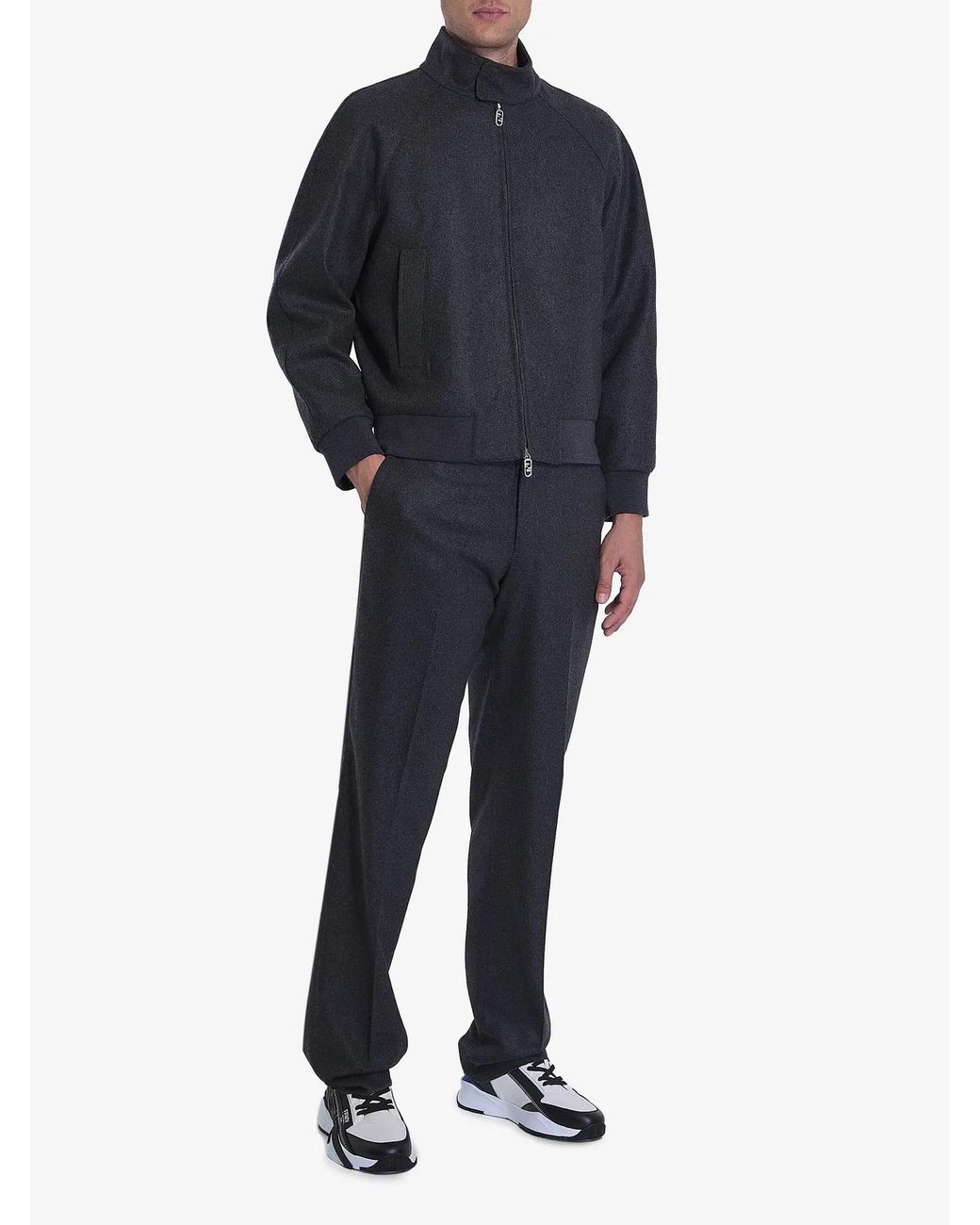 Fendi Blue Dark Stretch Cashmere Pant for men