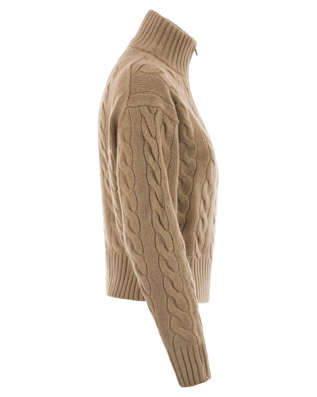Polo Ralph Lauren Brown Wool And Cashmere Cable Knit Jumper