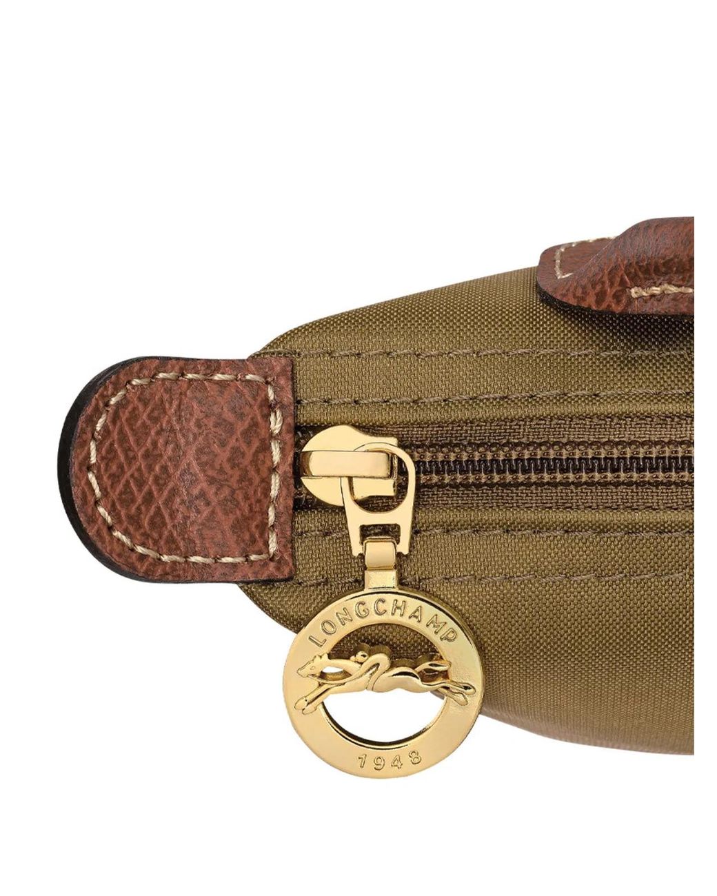 Longchamp Green Le Pliage Original Pebble Clutch Bag
