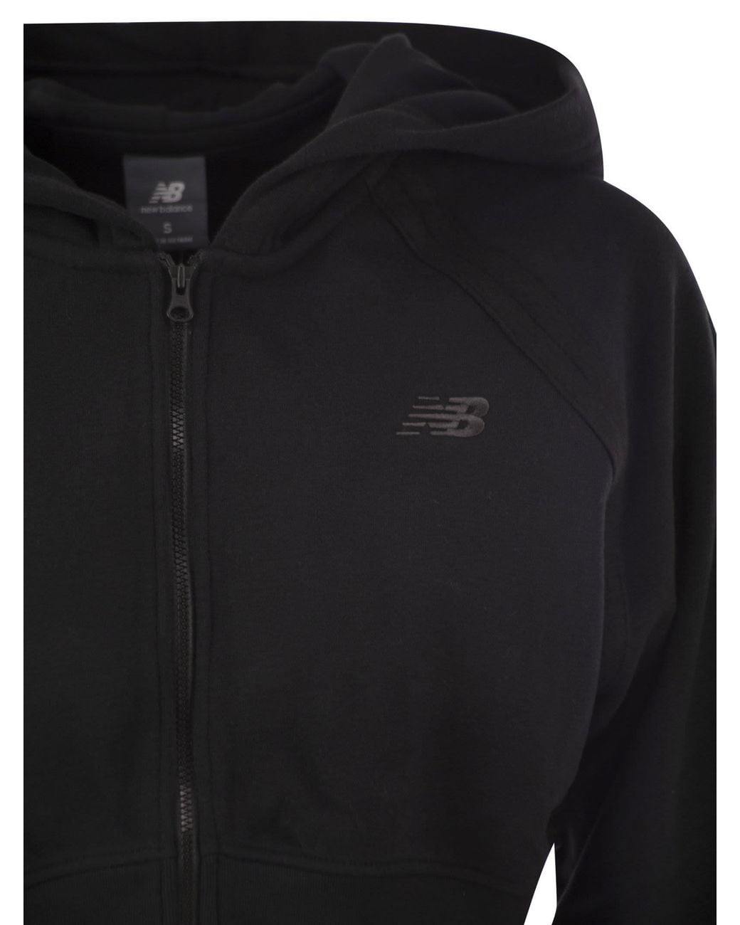 New Balance Black Cropped Zip-Up Hoodie