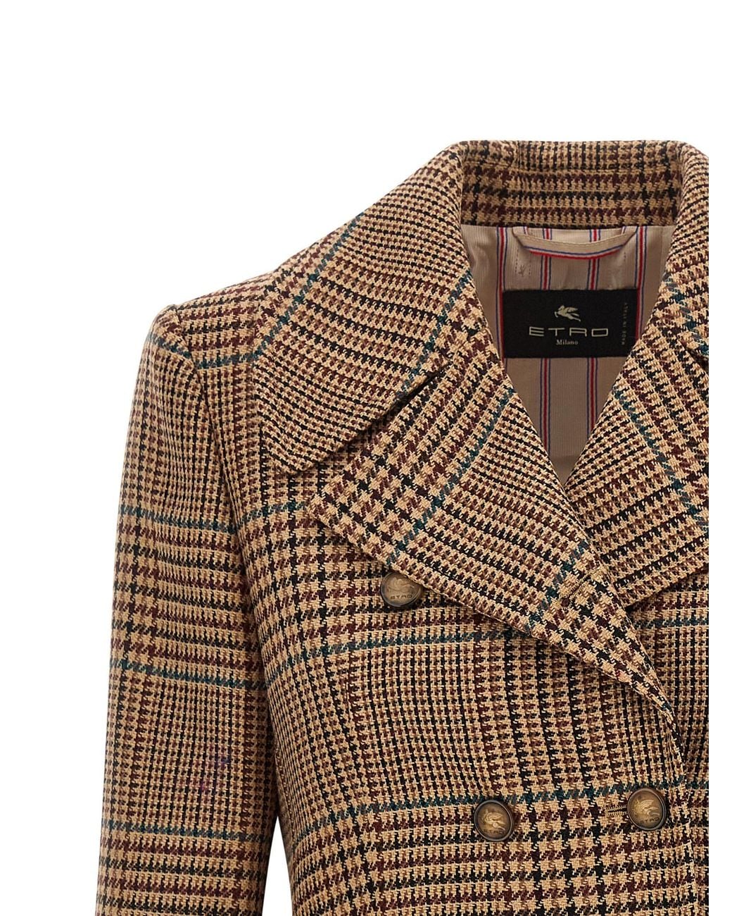 Etro Brown Prince Of Wales Coat