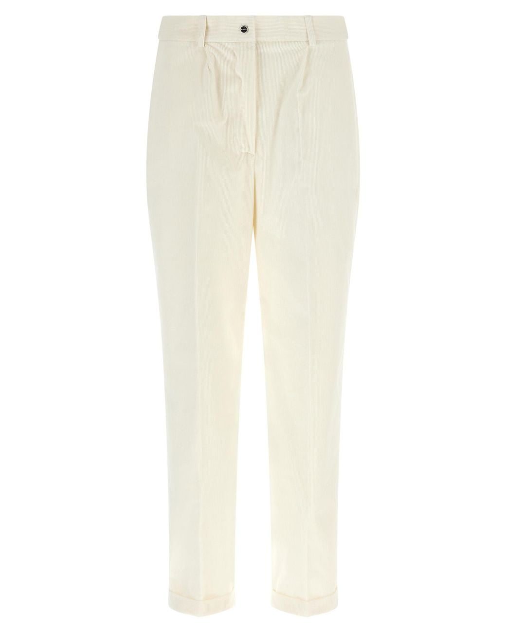 Kiton White Cotton Casual Pants
