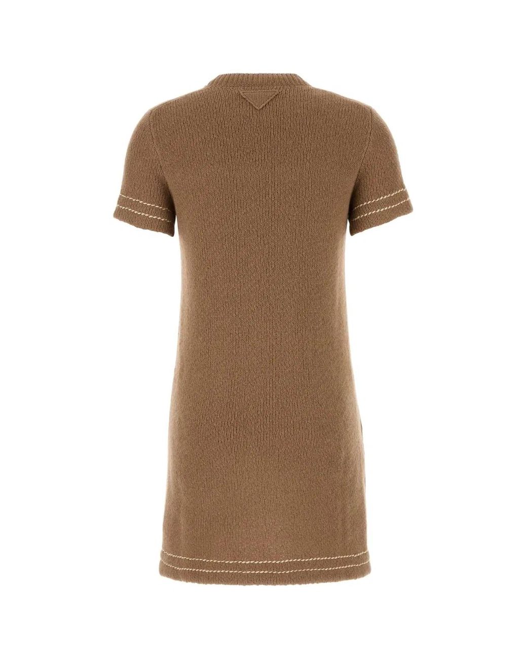 Prada Brown Biscuit Cashmere Mini Dress
