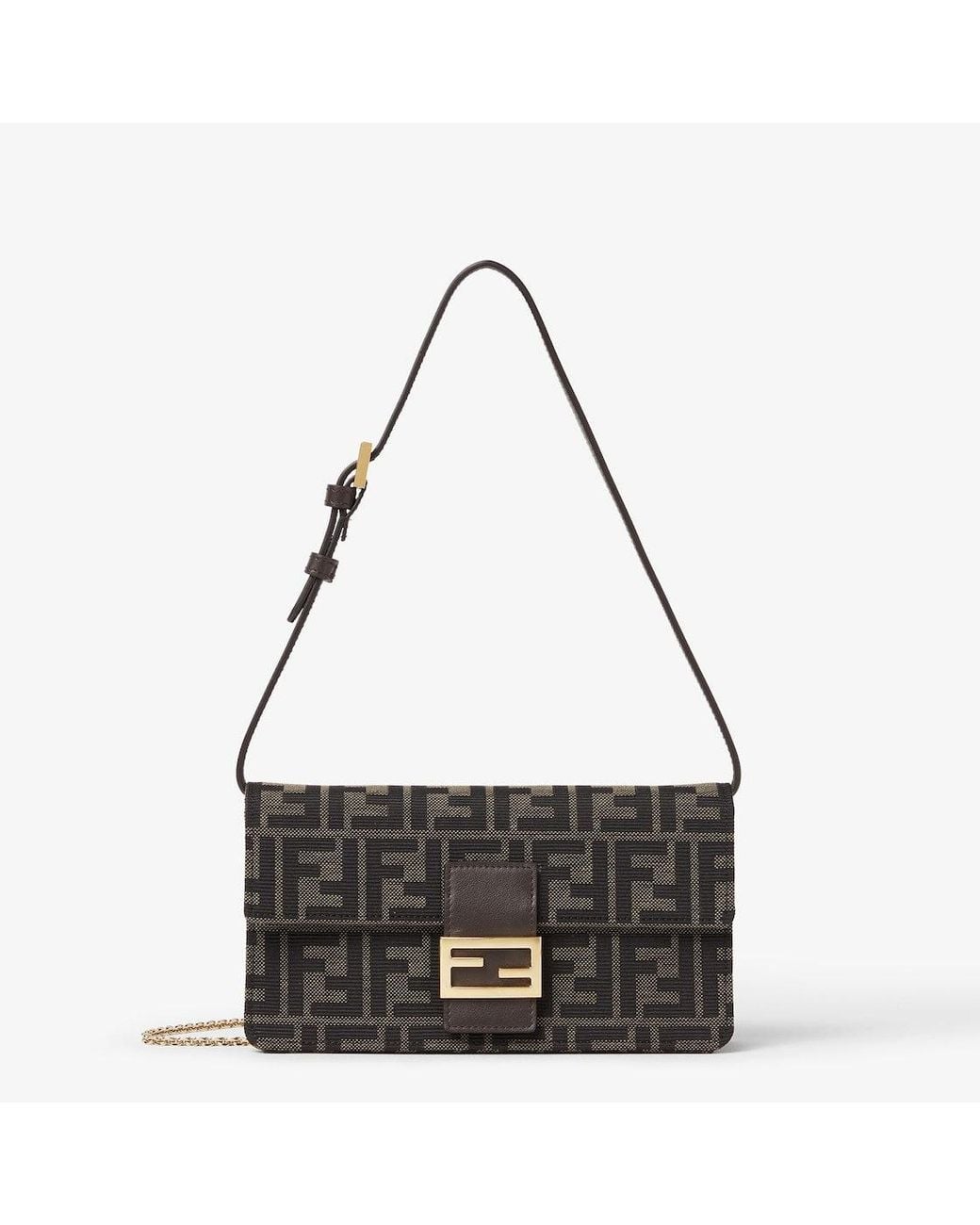 Fendi Black Tube Ff-Jacquard Wallet