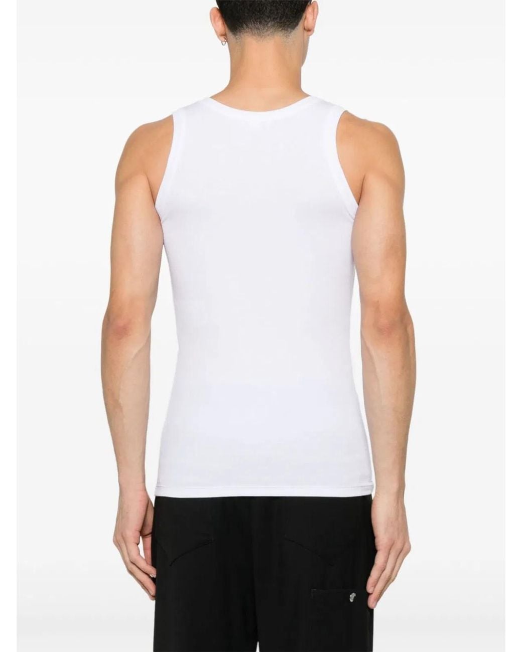 McQueen White Cotton Blend Top for men
