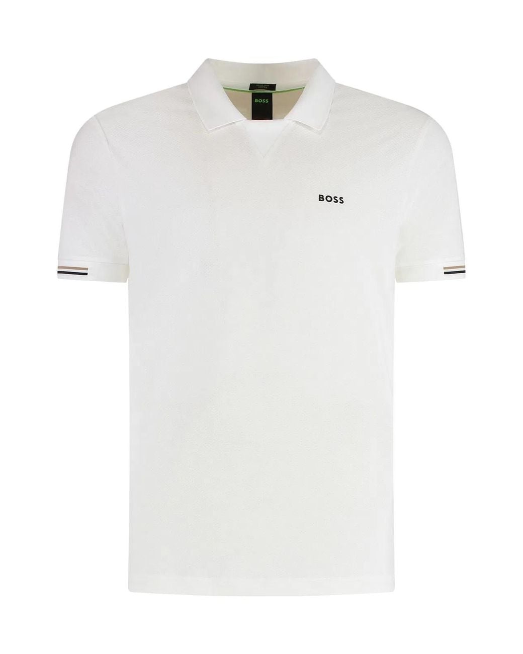 Boss White Technical Fabric Polo Shirt for men