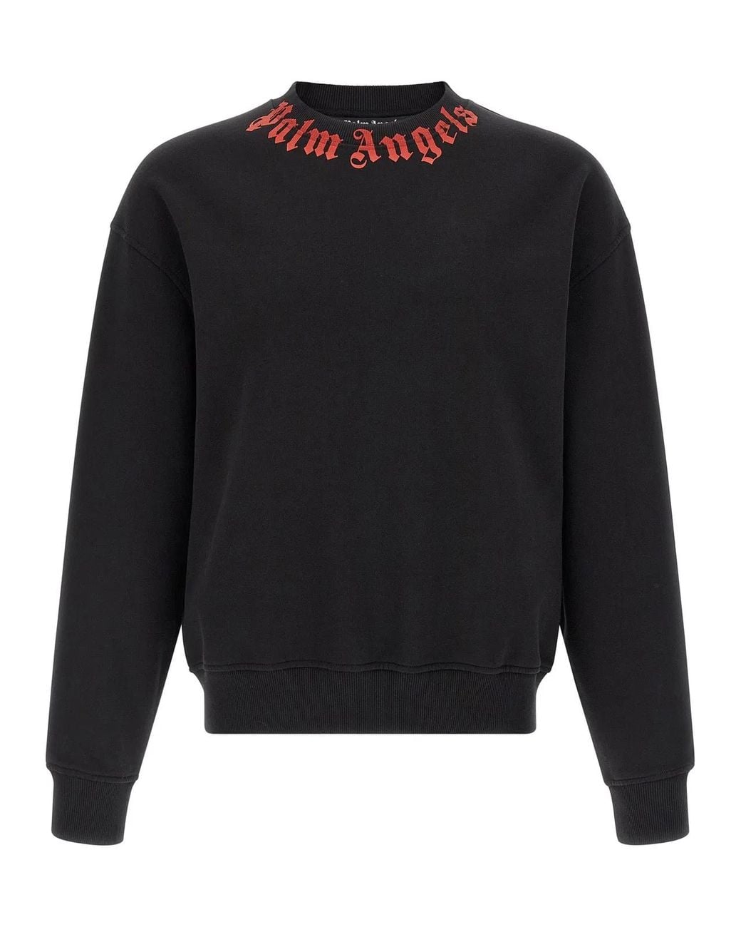 Palm Angels Black 'Neck Logo' Sweatshirt for men