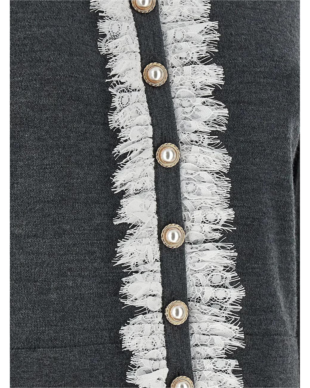 Self-Portrait Black Wool Cardigan Clothing
