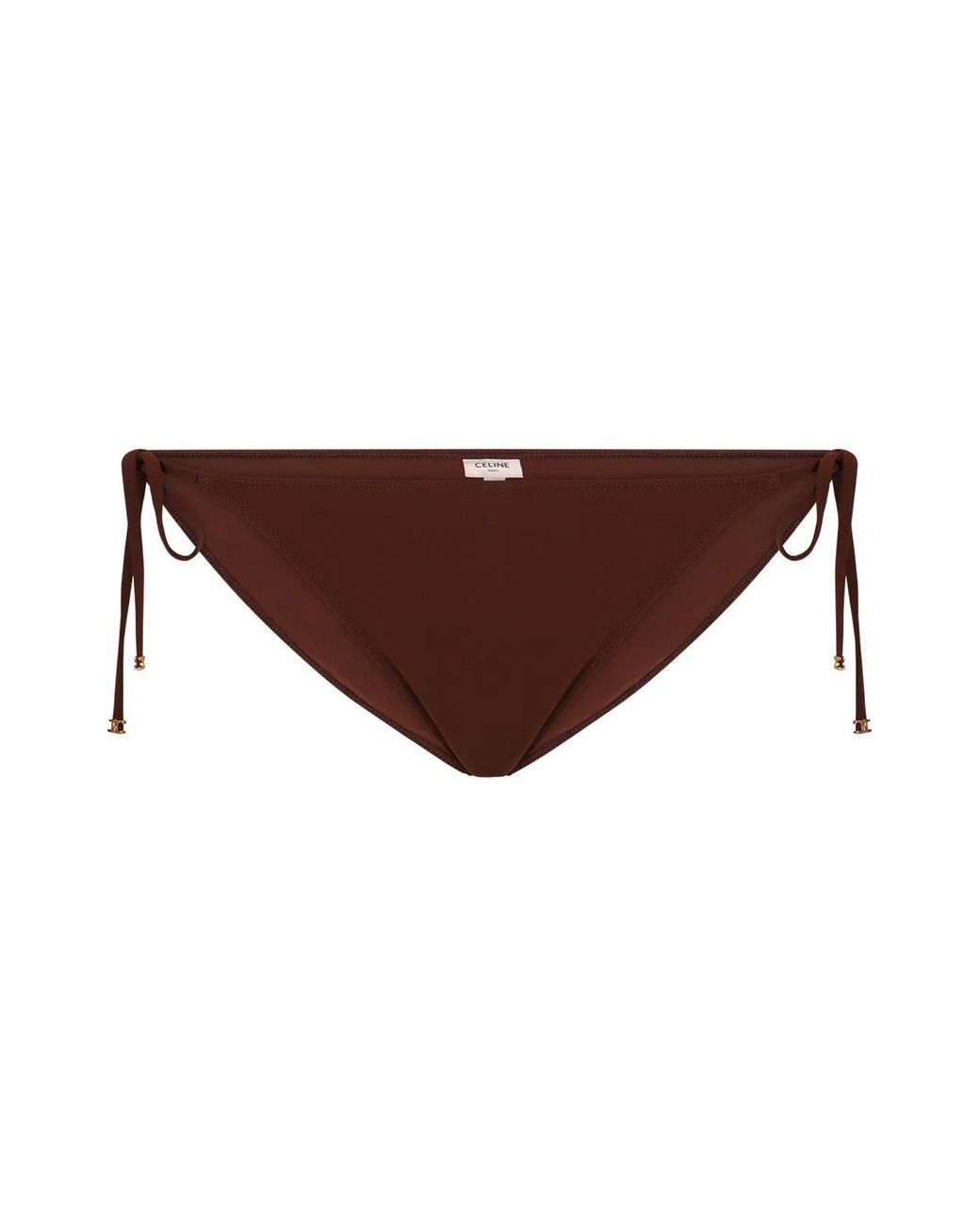 Céline Brown Triomphe Tie Side Bikini Hipster