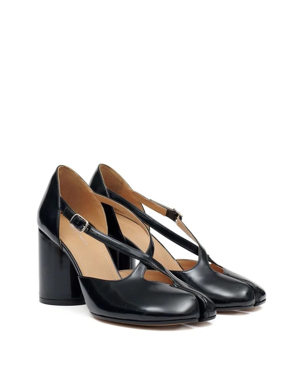 Maison Margiela Black Tabi Leather Sandals