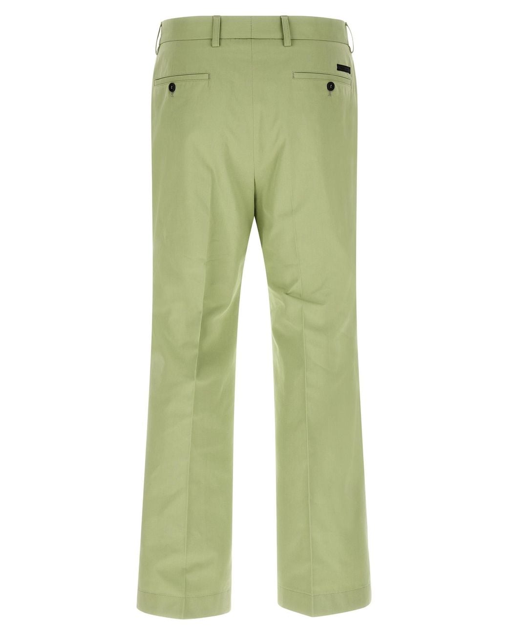 Prada Green Flat Front Trousers for men