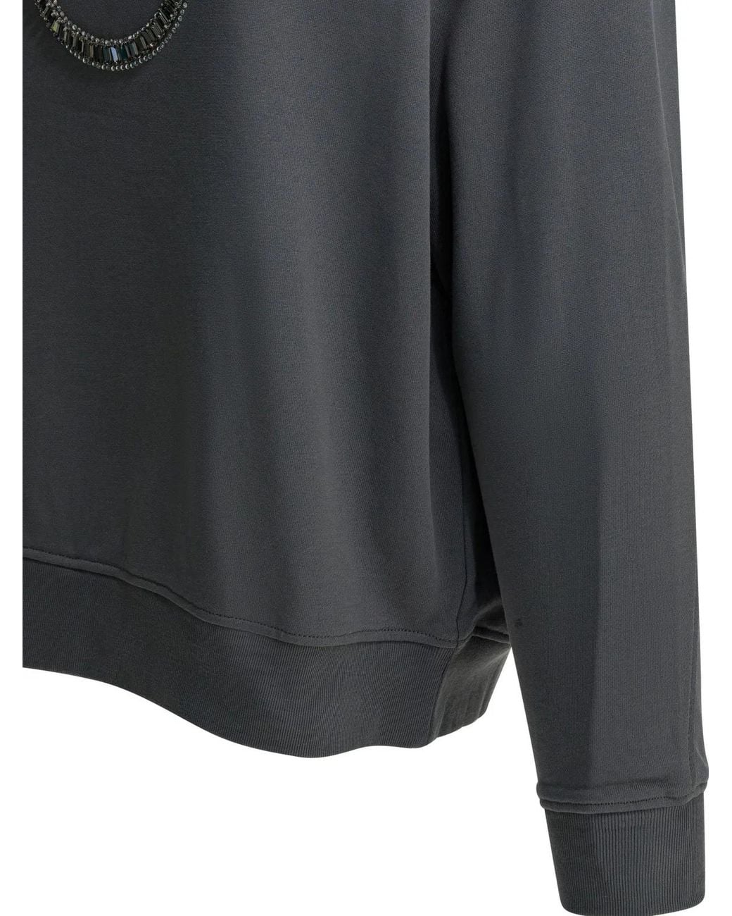 Pinko Gray Cotton Polyester Sweatshirt