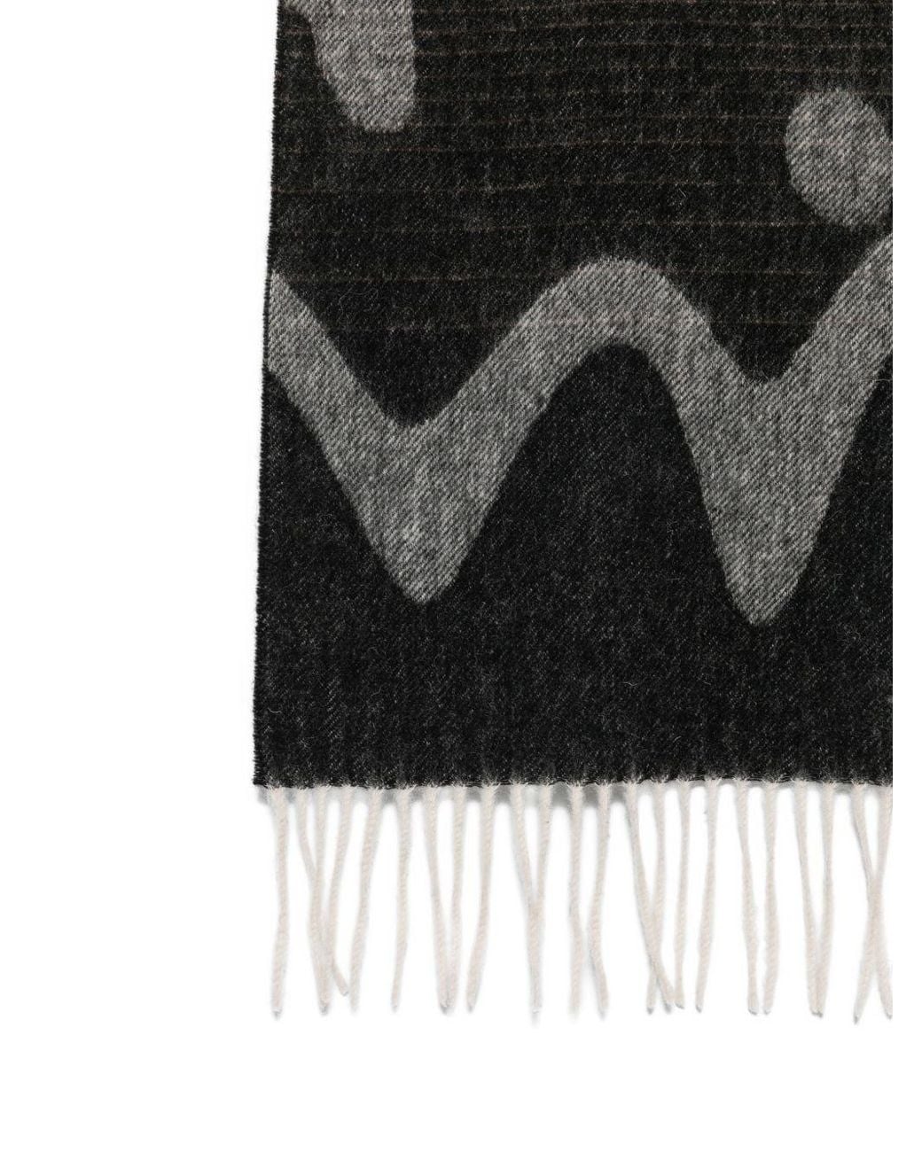 Paul Smith Logo Wool Scarf in Natural | Lyst UK