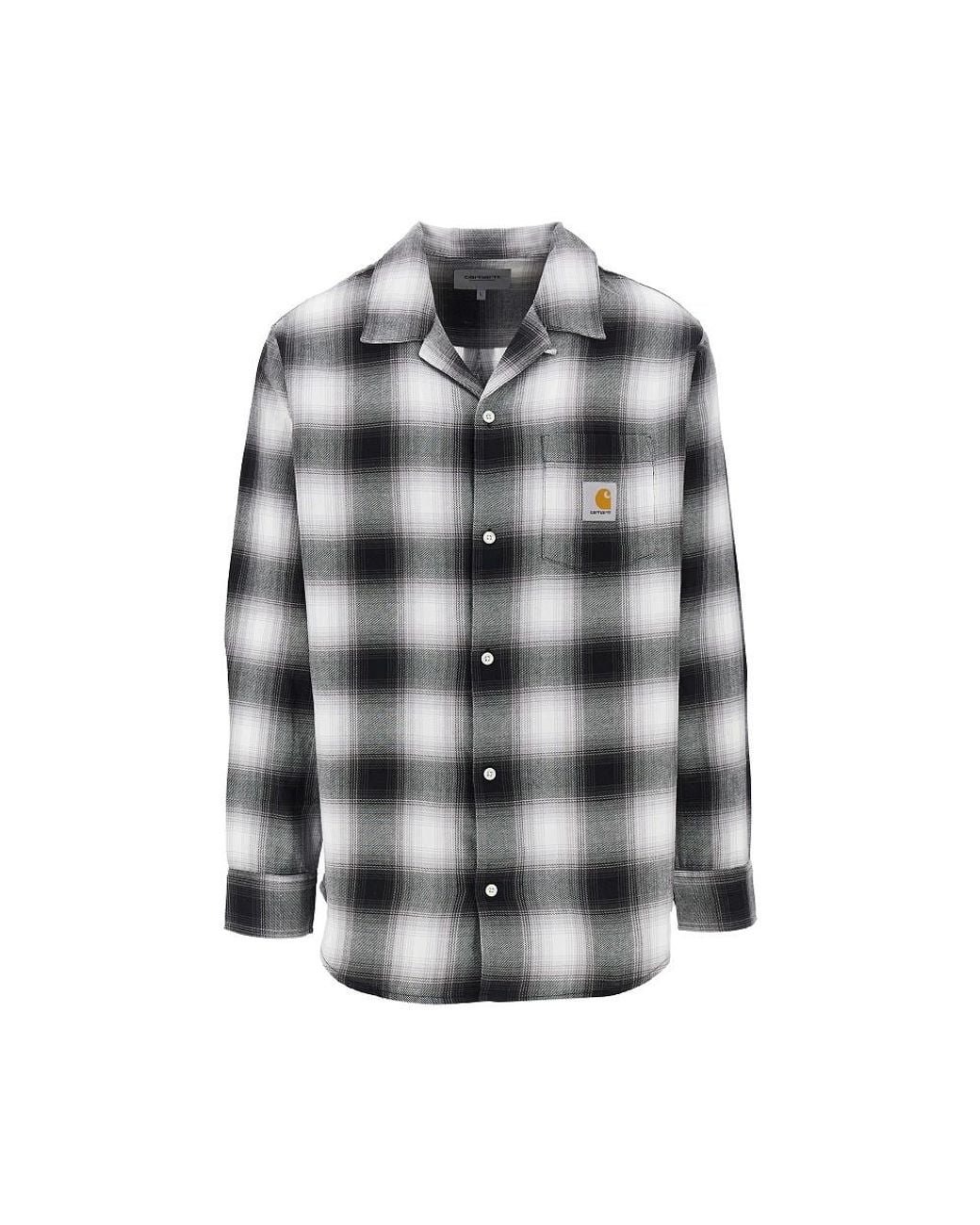 Carhartt Gray Tyers Check Cotton Shirt for men