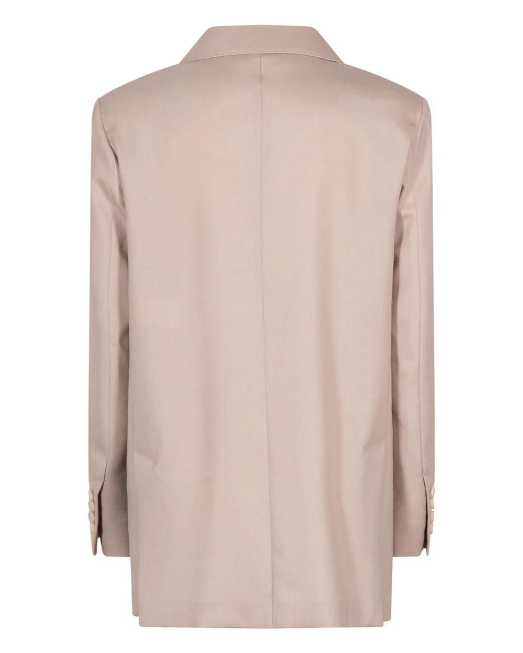 Max Mara Natural Double-Breasted Wool Blend Blazer
