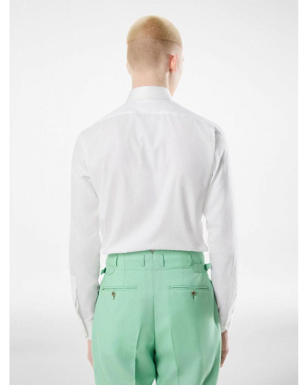 Tom Ford White Cotton And Silk Classic Fit Shirt for men