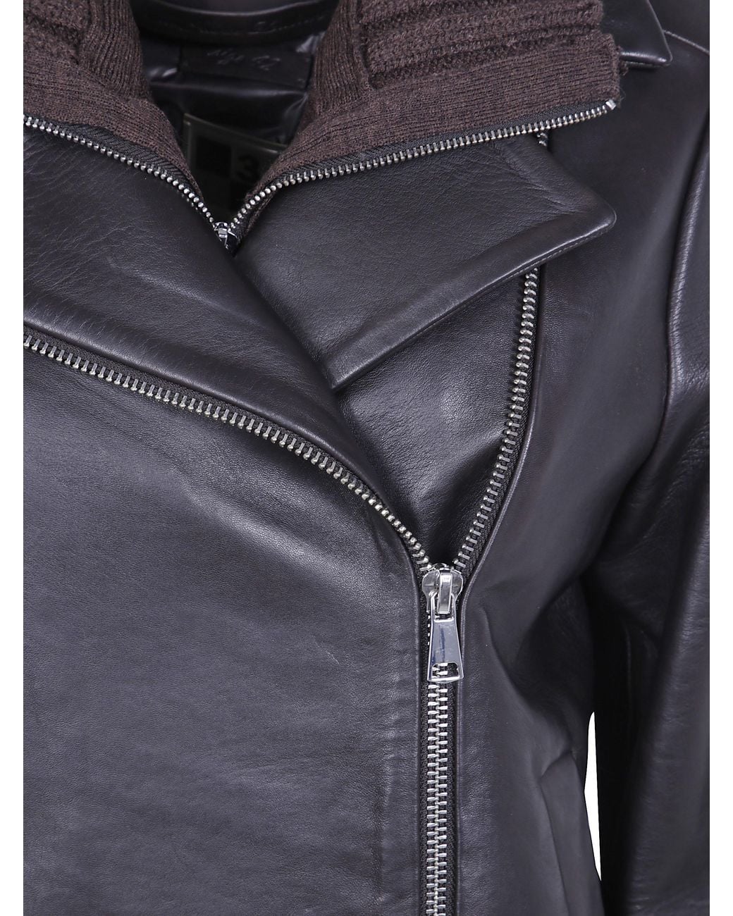 The Jackie Leathers Gray "Gemini" Leather Jacket With Gilet