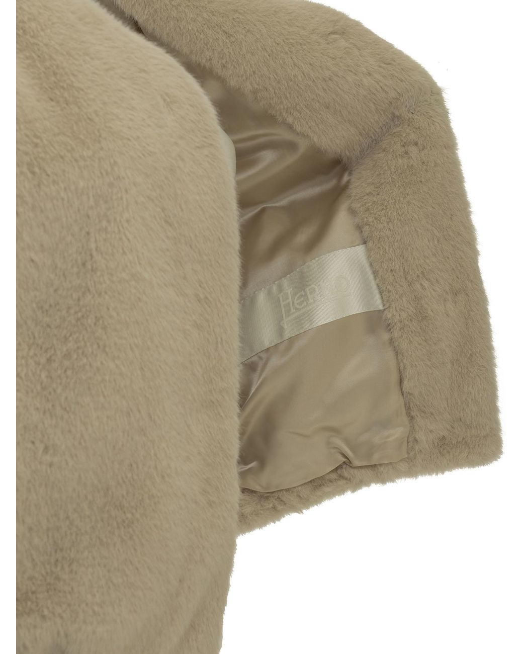 Herno Natural Sleeveless Faux Fur Jacket