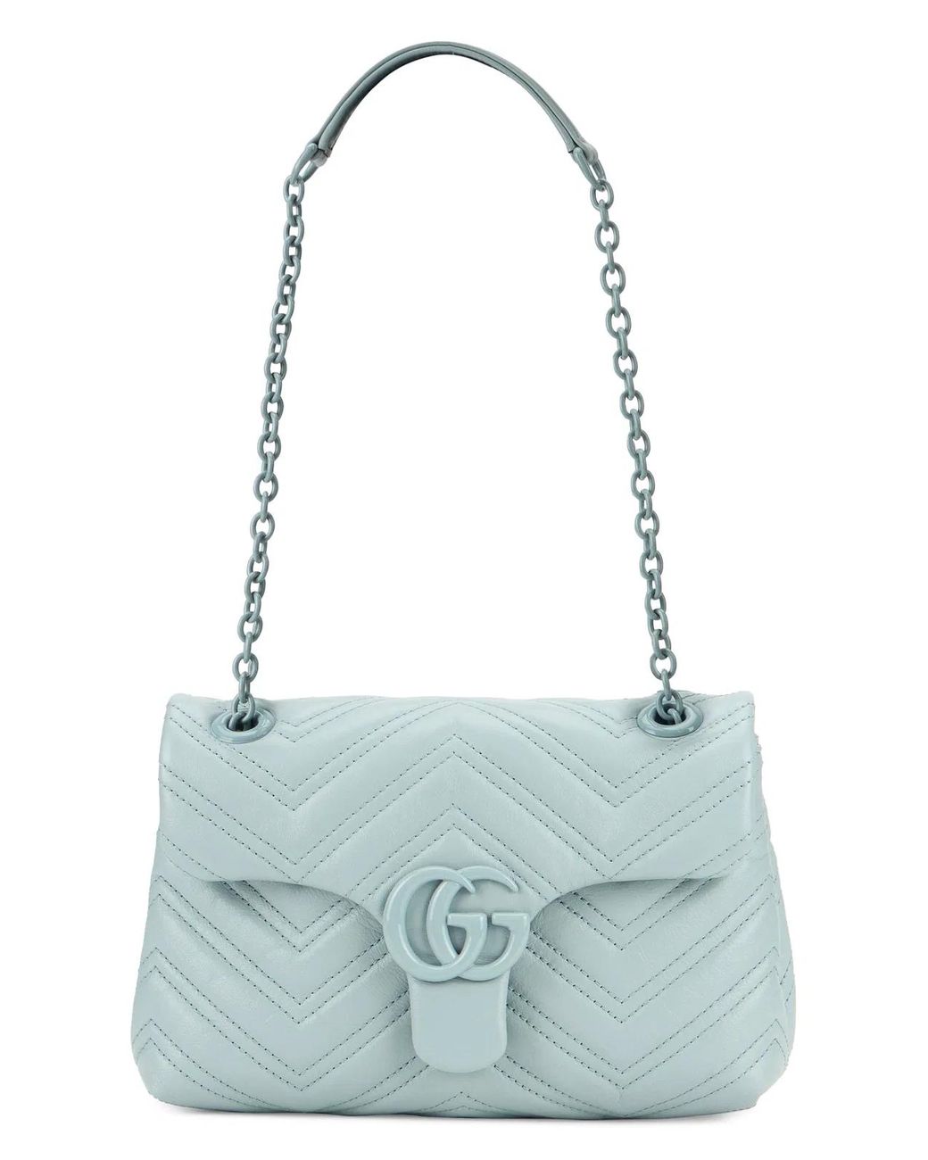 Gucci Blue Small Gg Marmont Shoulder Bag