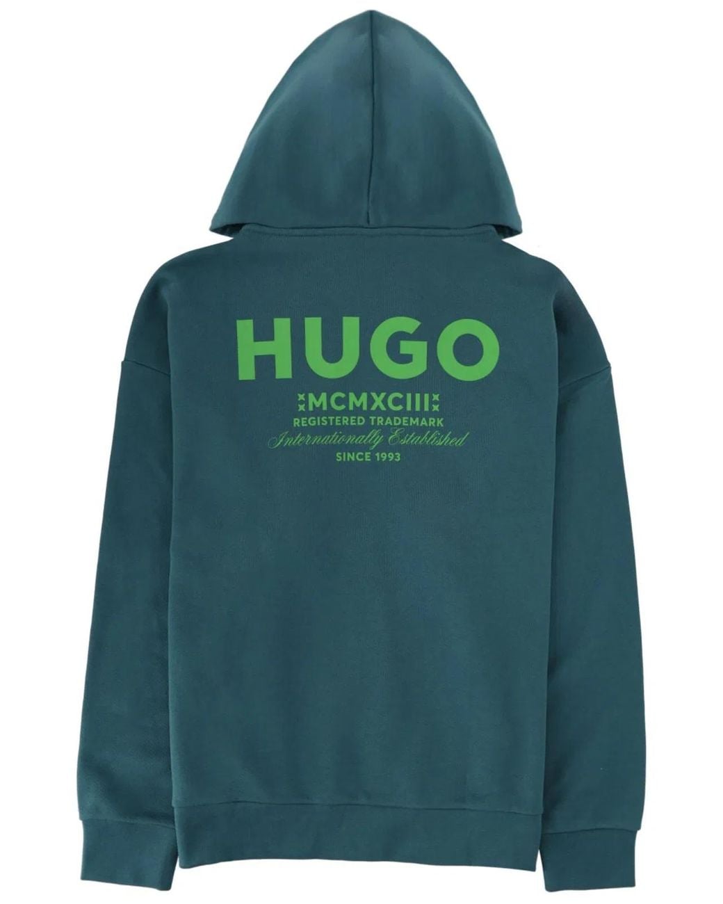 HUGO Green Zippered Sweatshirt With Logo for men