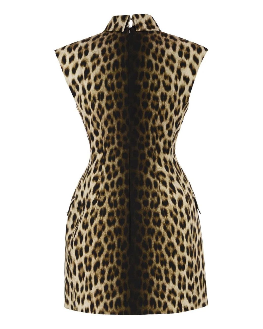 Max Mara Black Spxlonza – Cotton Mini Dress With Animal Print