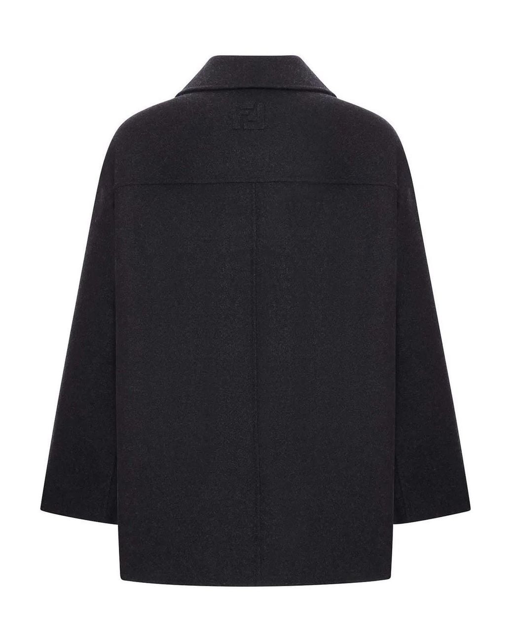 Fendi Blue Double-Breasted Wool Caban Coat for men