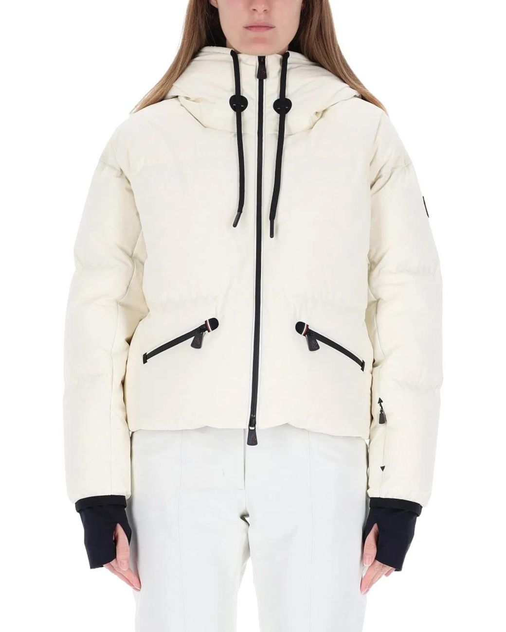 Moncler Natural Allesaz Ski Down Jacket With Hood
