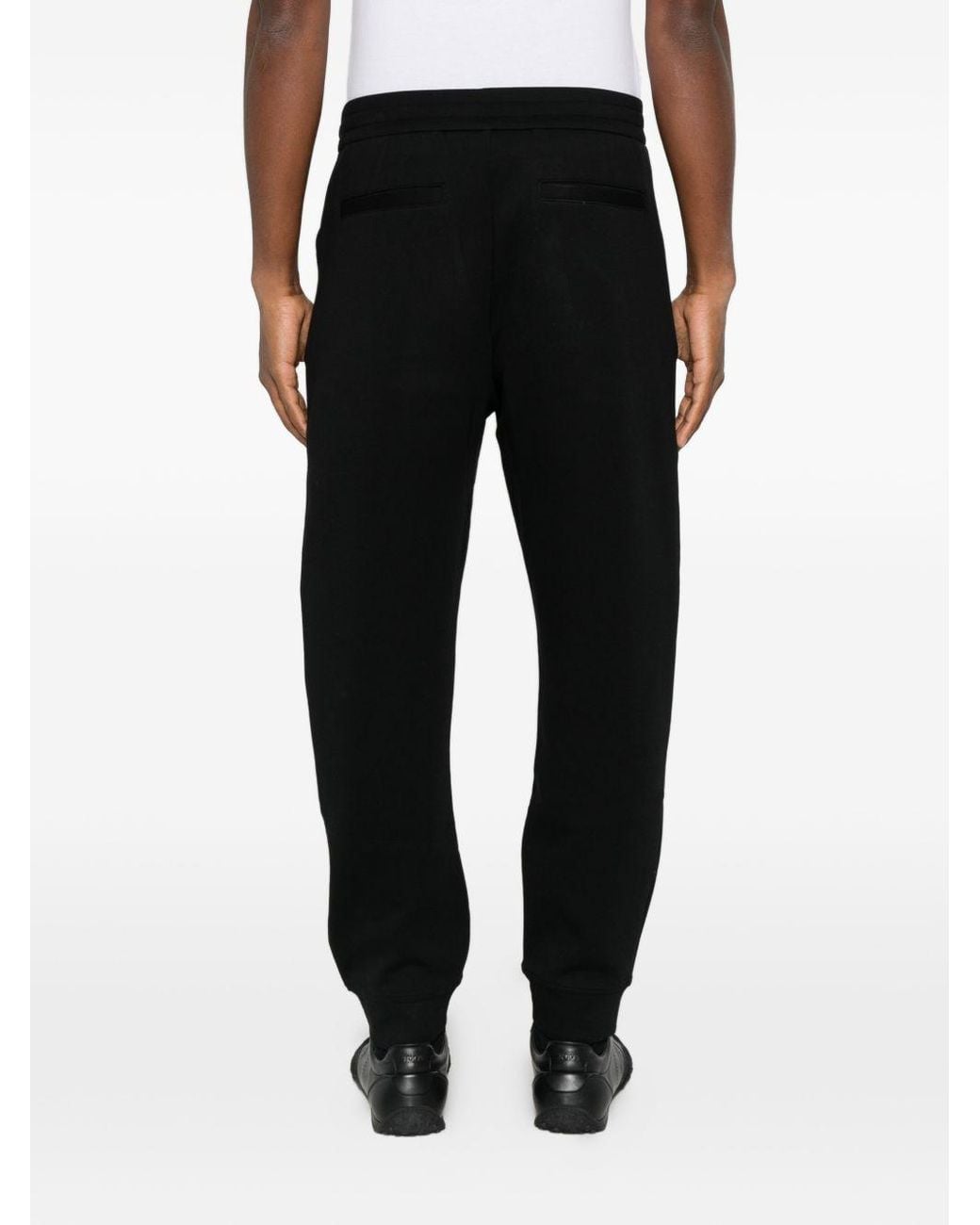 Emporio Armani Black Logo Cotton Sweatpants for men