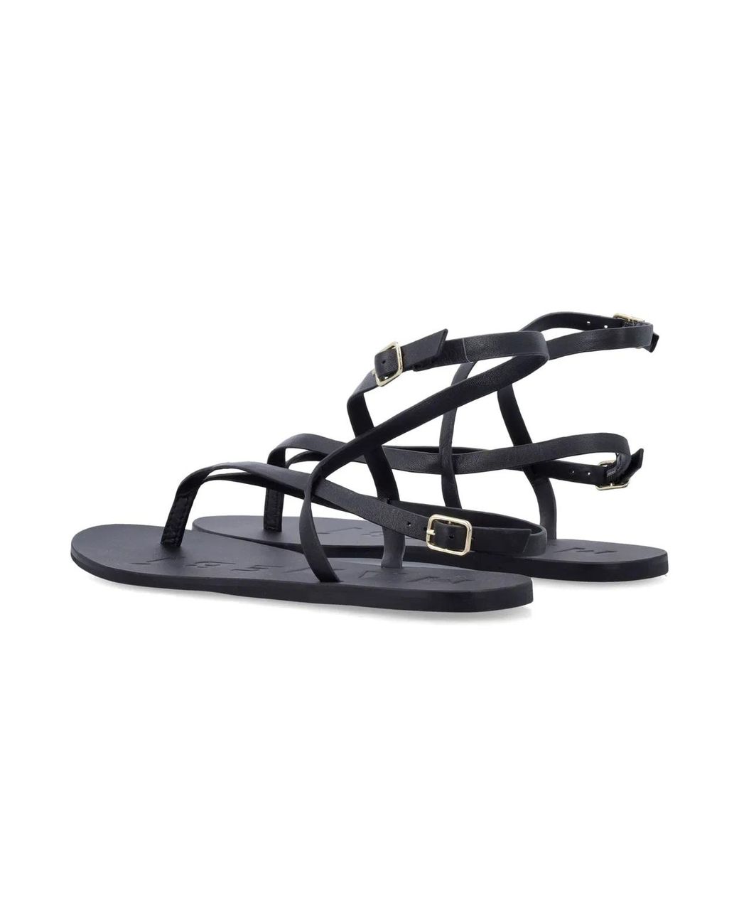 Manebí Black Manebi Leather Thong Sandals