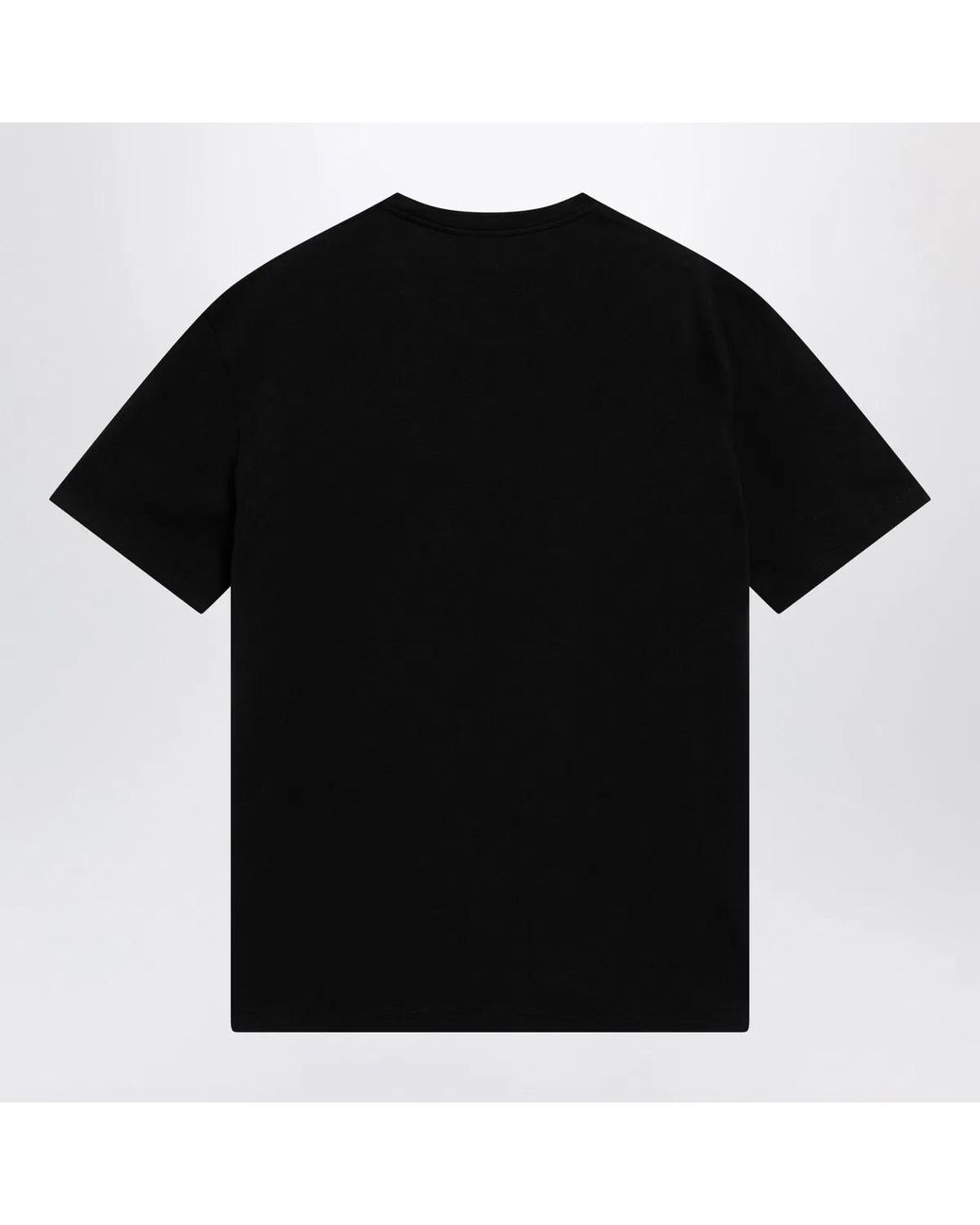 Valentino Black Cotton T-Shirt With Vlogo Embroidery for men