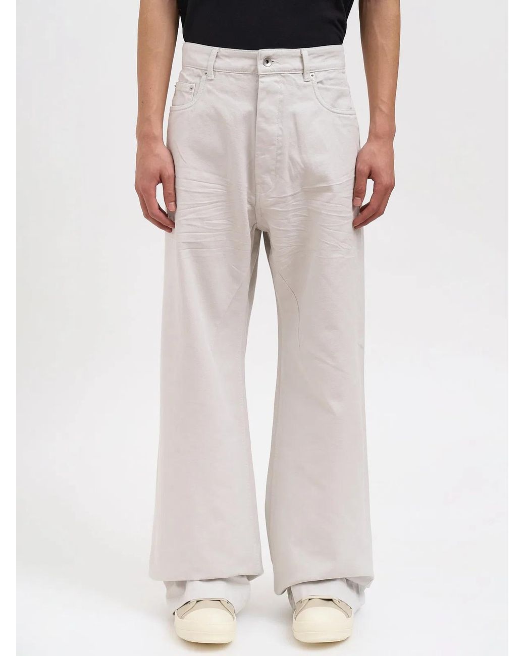 Rick Owens White Geth Cotton Jeans for men