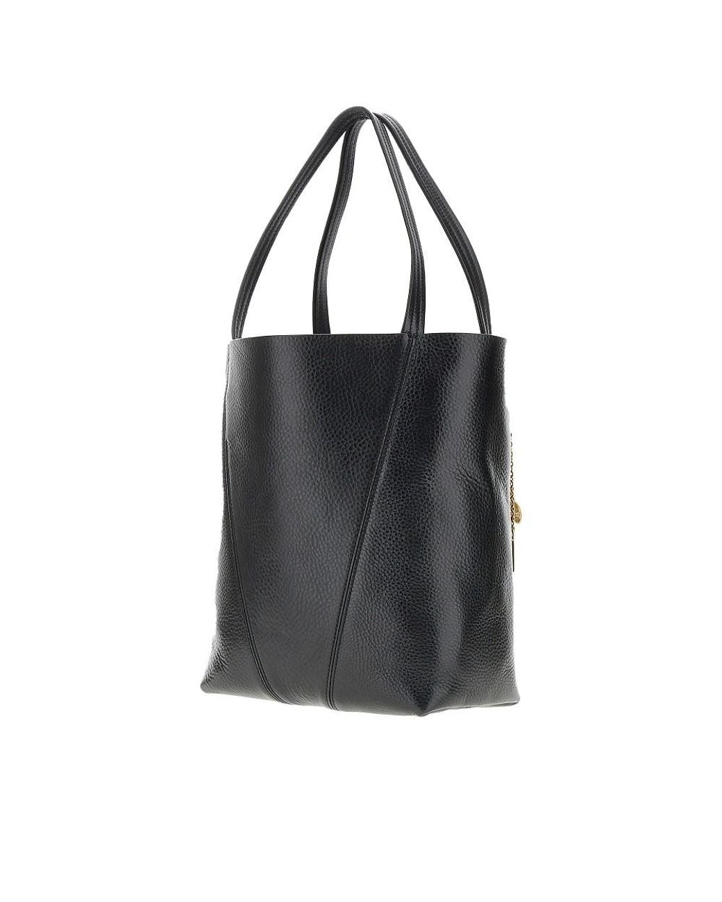 Chloé Black Grained Leather Medium Spin Bag