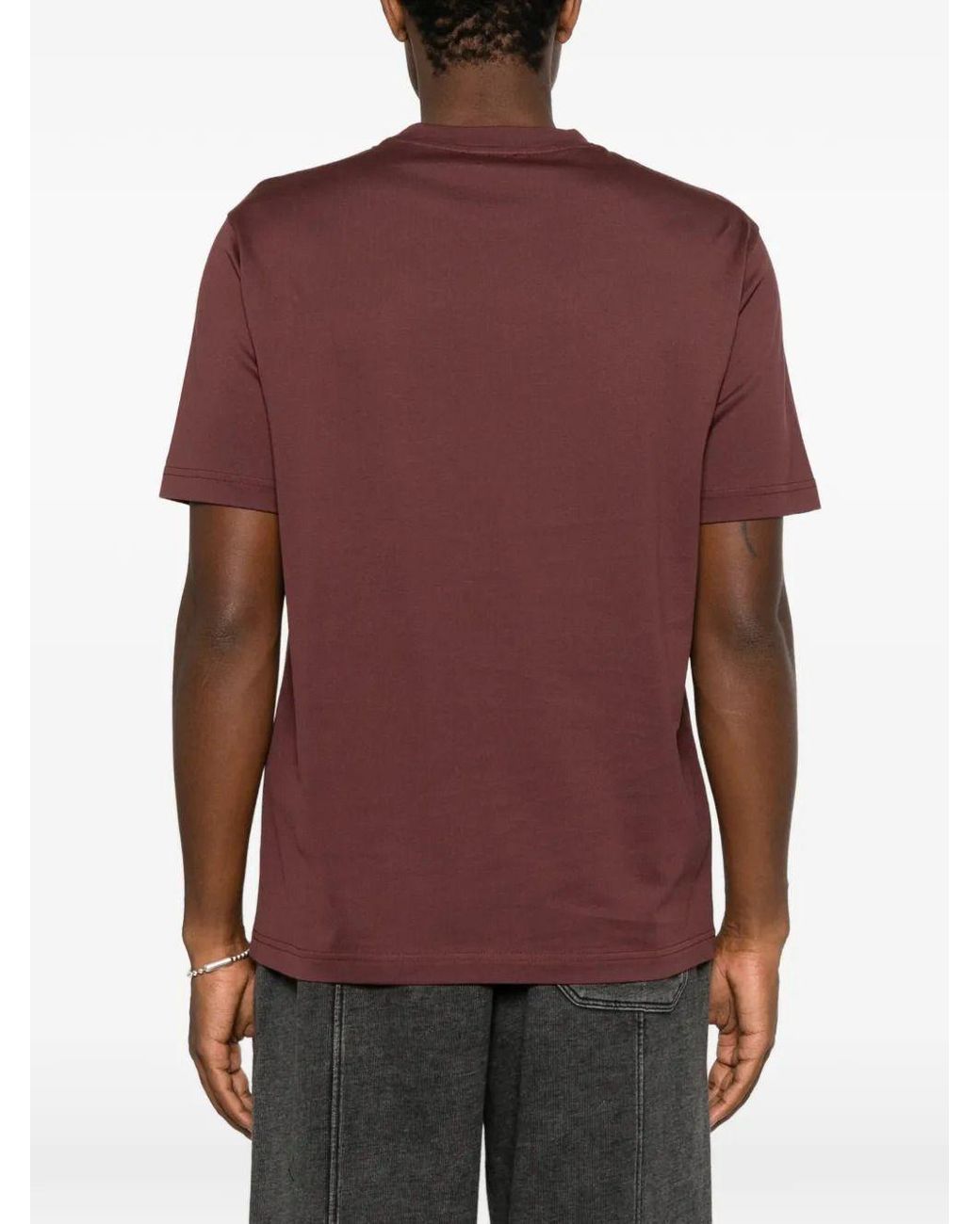 Emporio Armani Red T-Shirt With Printed Logo for men