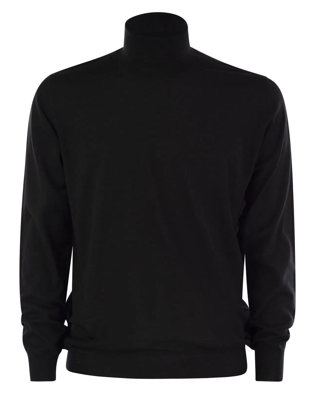 Fedeli Black Turtleneck Sweater for men