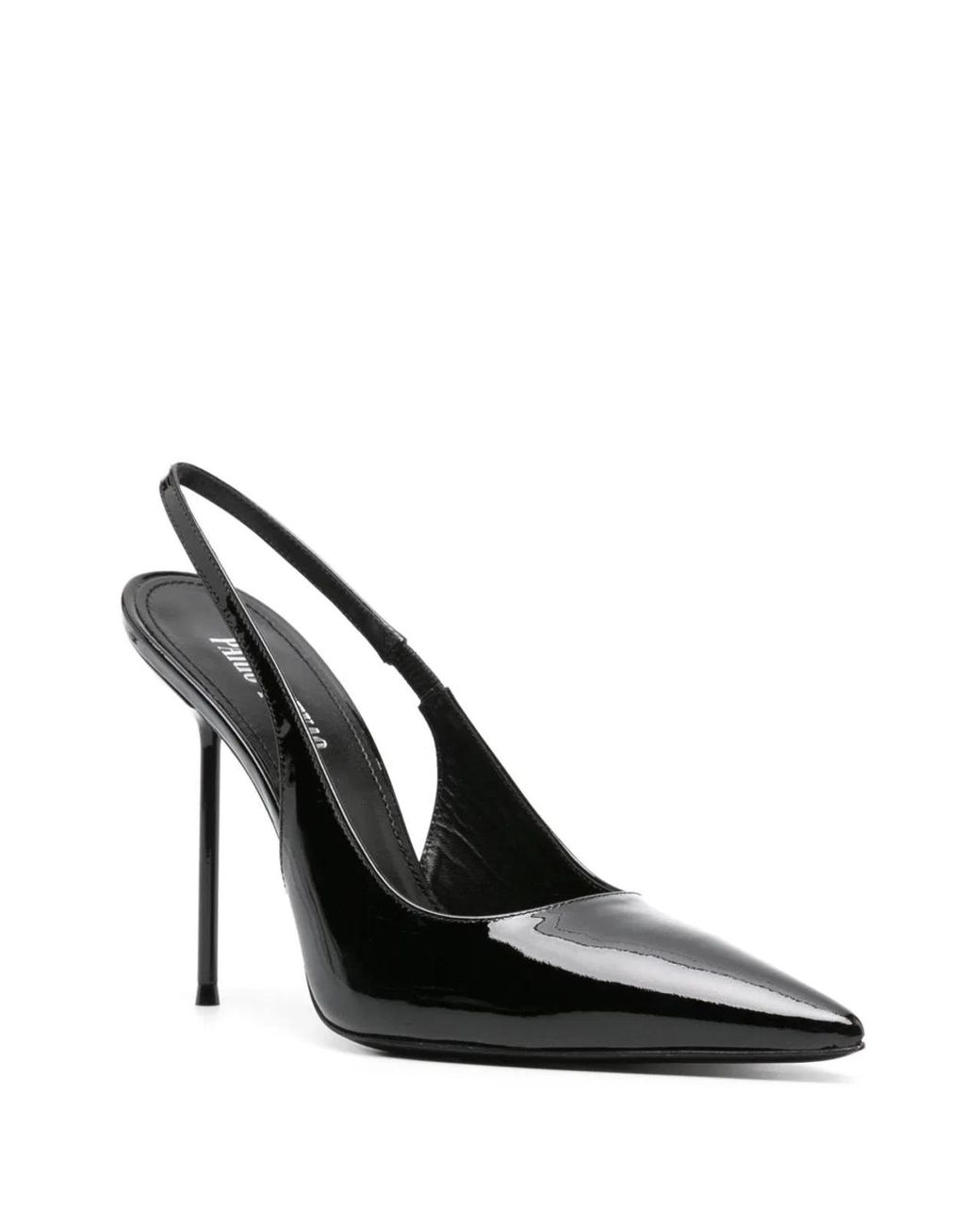 Paris Texas Black Lidia Slingback Pumps