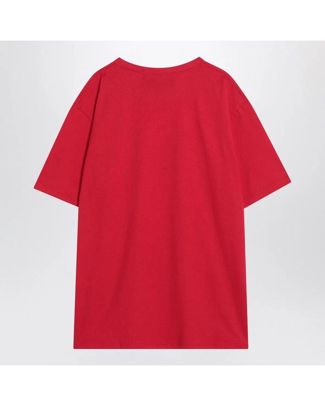 Valentino Red T-Shirt With Le Chat De La Maison Print for men