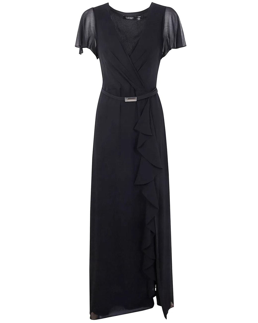 Ralph Lauren Blue "Farrysh" Short Sleeve Gown Dreaa