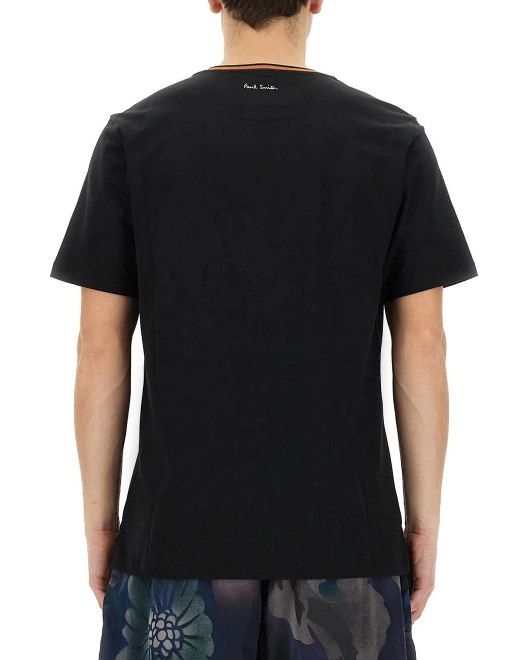 Paul Smith Black Stripes Logo Collar T-Shirt for men