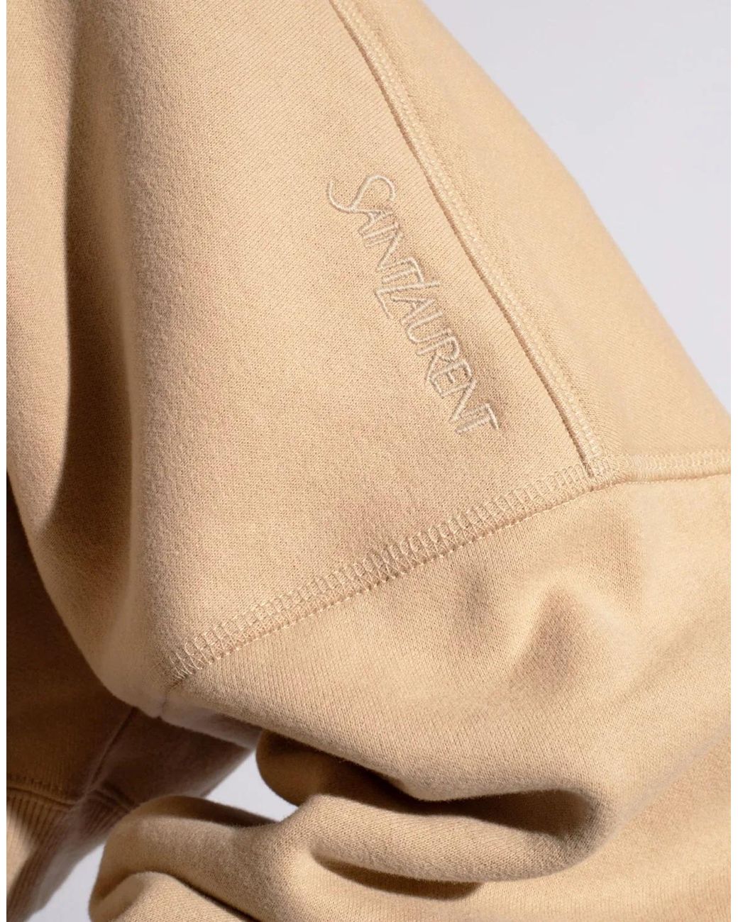 Saint Laurent Natural Logo Cropped Sweatshirt