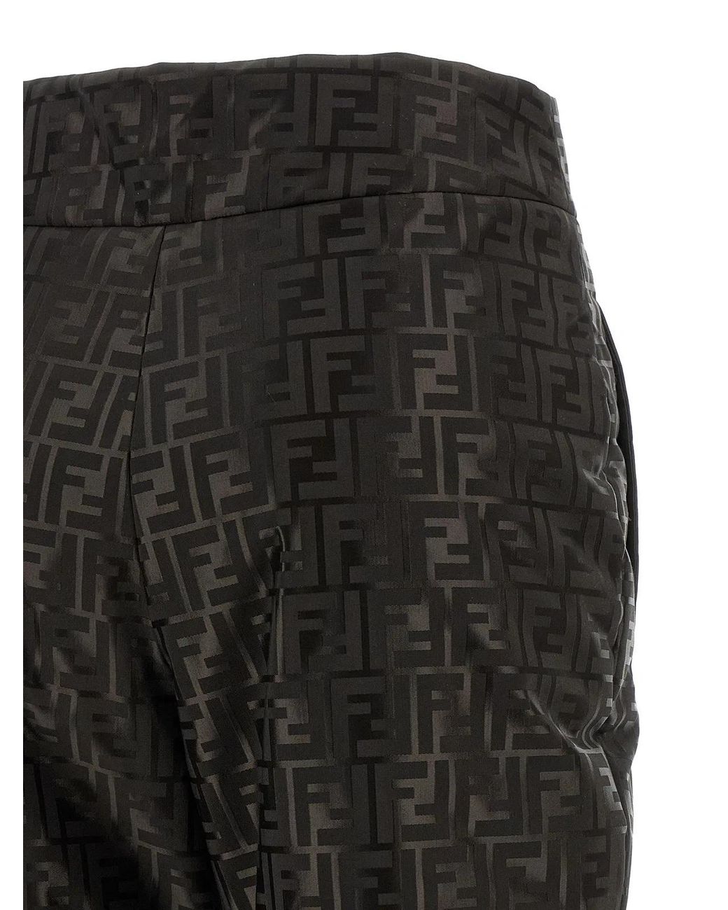 Fendi Black Fendi Ff Monogram Cotton-Polyamide Trousers