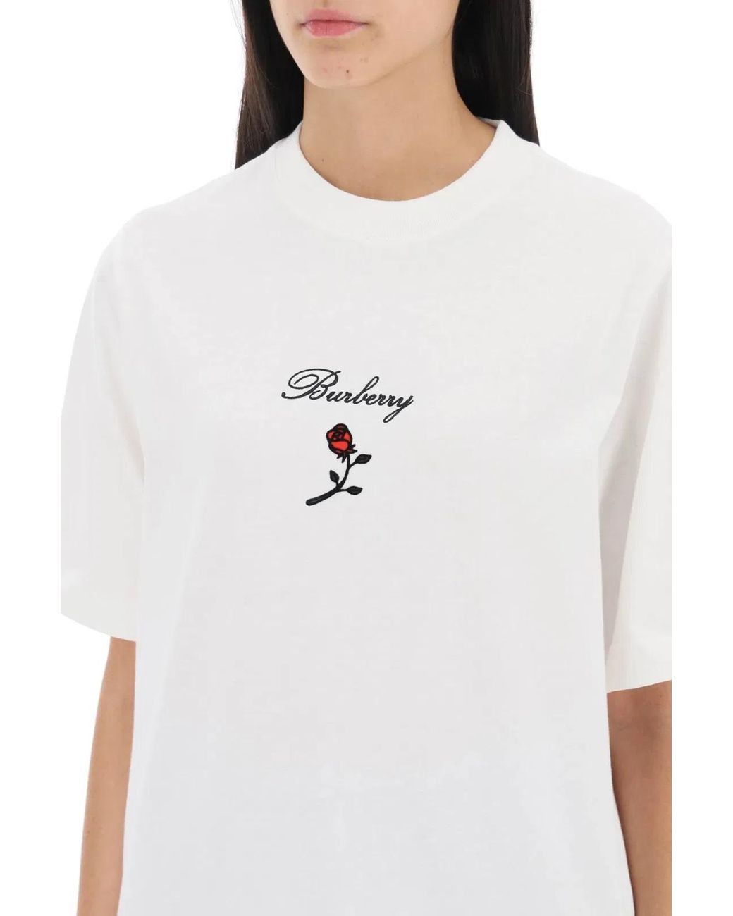 Burberry White T Shirt With Logo
