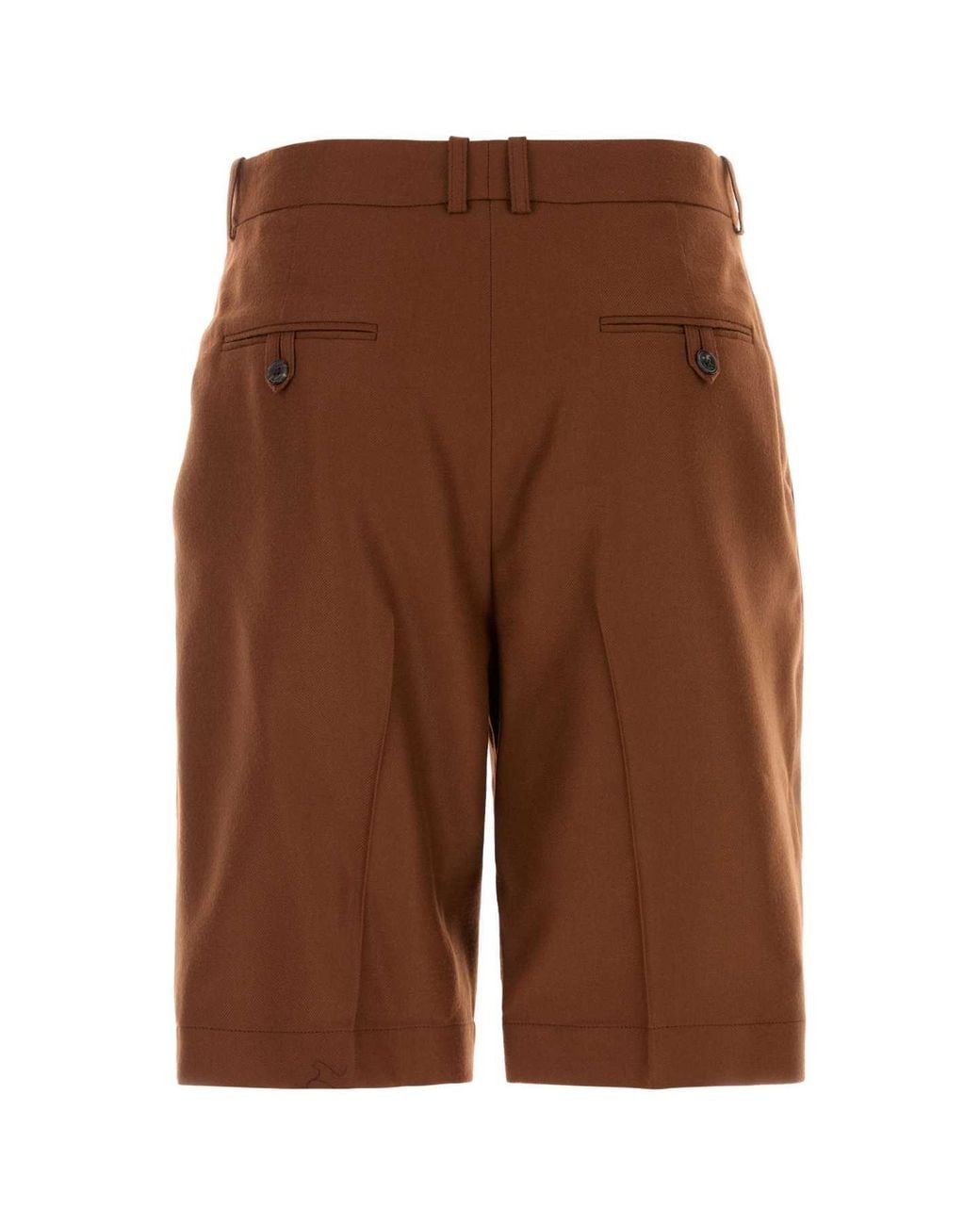 Saint Laurent Brown Caramel Cashmere Bermuda Shorts