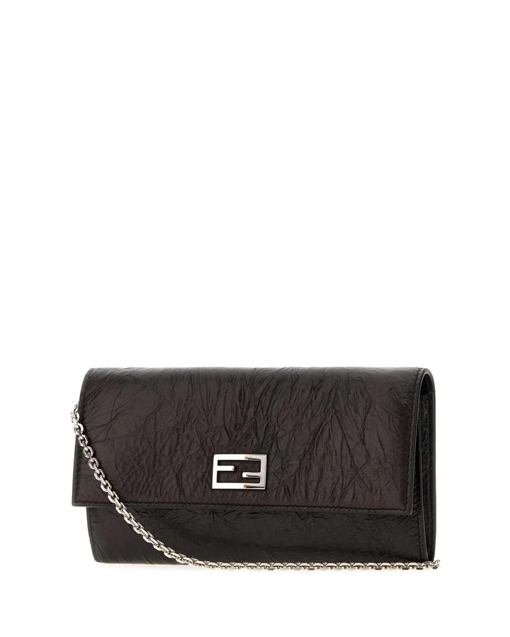 Fendi Black Leather Tube Wallet