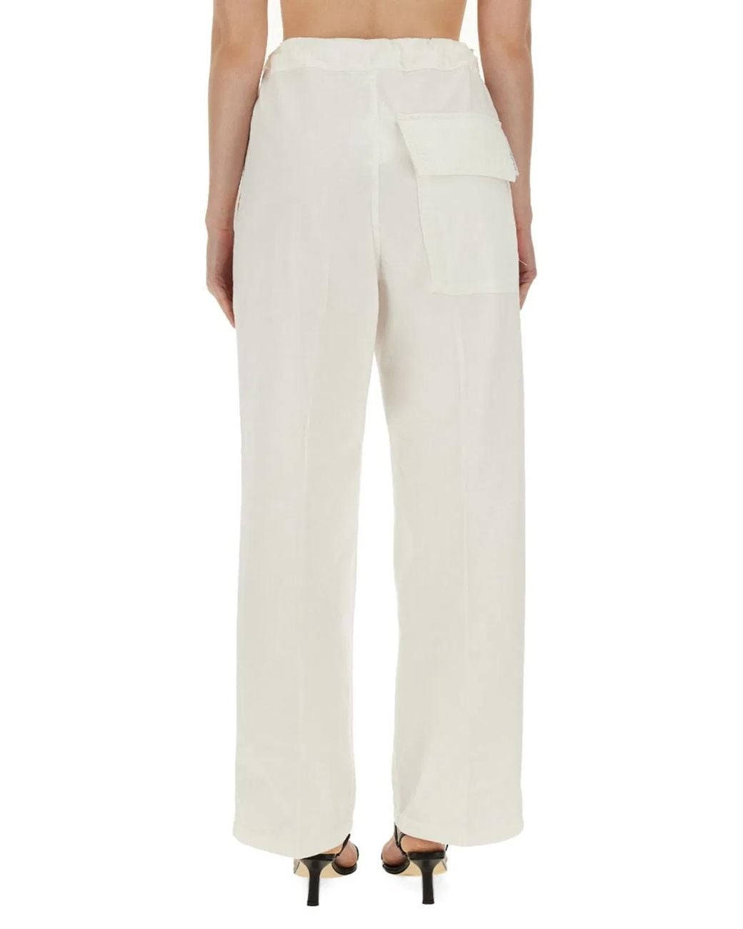 Victoria Beckham Natural Wide Leg Pants