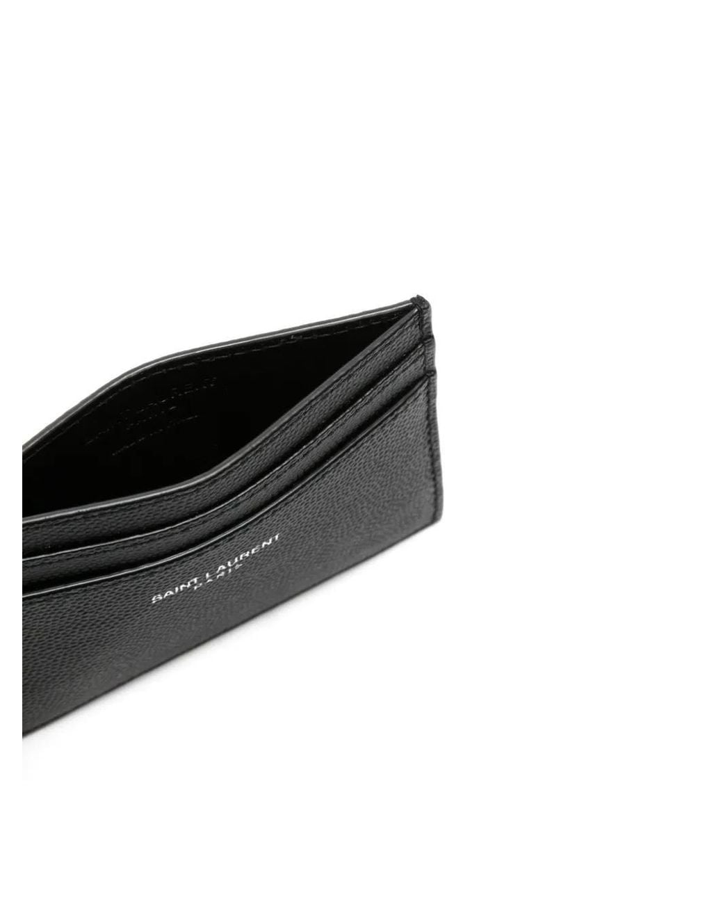 Saint Laurent Black Grain De Poudre Leather Cardholder for men