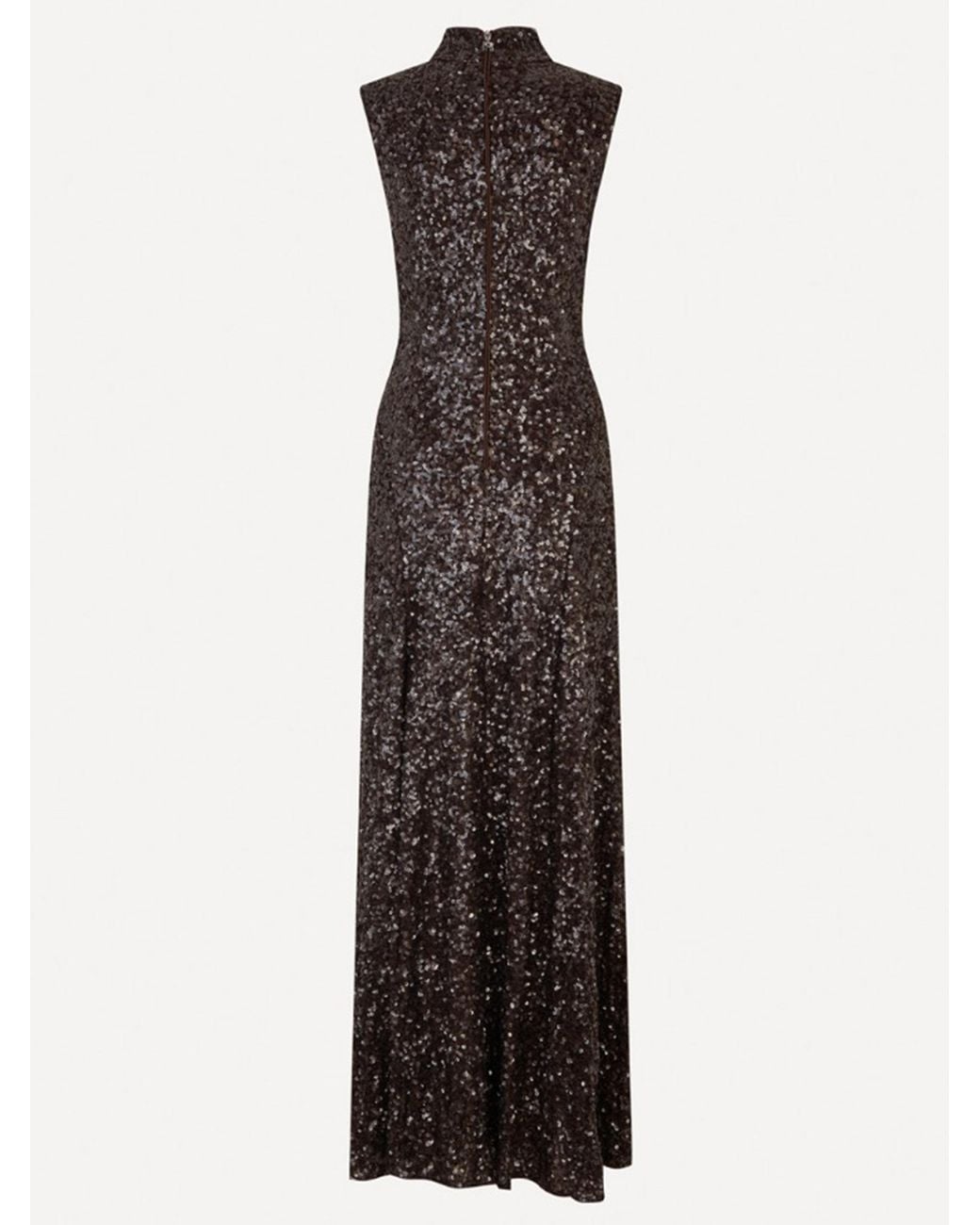 ROTATE BIRGER CHRISTENSEN Purple Sequins Flared Maxi Dress