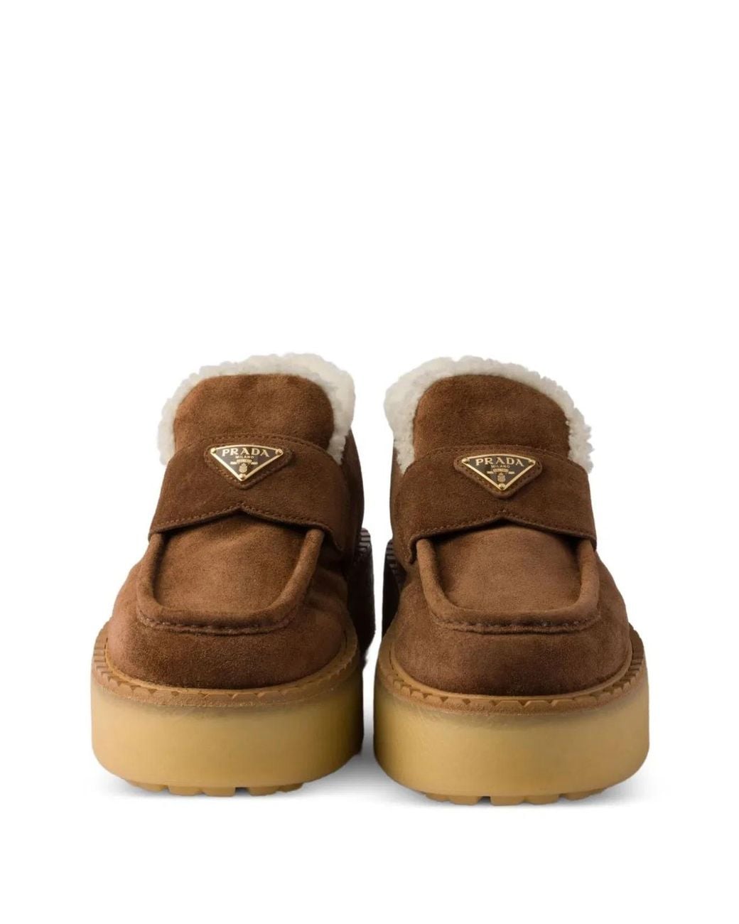 Prada Brown Flat Shoes